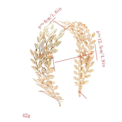 European And American New Product Fashion Leaf Headband Alloy Double Leaf Headdress