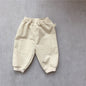 Baby suit Korean version spring new baby alphabet striped T-shirt patch casual pants baby two-piece suit