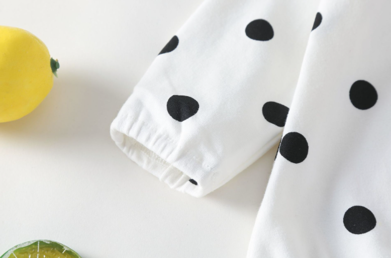 Toddler Girl Polka Dot Doll Collar Detachable Fart One-Piece Romper Romper