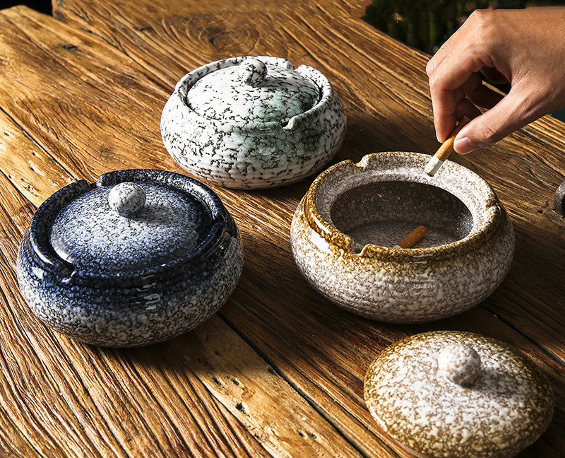 Japanese Retro Commercial Restaurant Ashtray Large KTV Hotel Decoration Homestay Hotel Hotel Smoke Cup With Lid