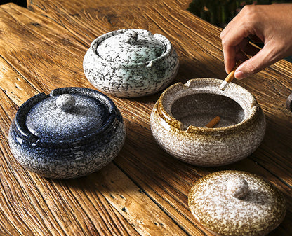 Japanese Retro Commercial Restaurant Ashtray Large KTV Hotel Decoration Homestay Hotel Hotel Smoke Cup With Lid