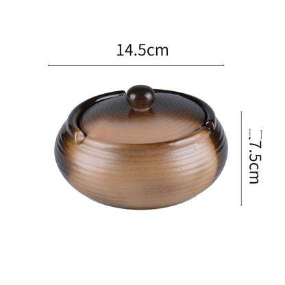 Japanese Retro Commercial Restaurant Ashtray Large KTV Hotel Decoration Homestay Hotel Hotel Smoke Cup With Lid