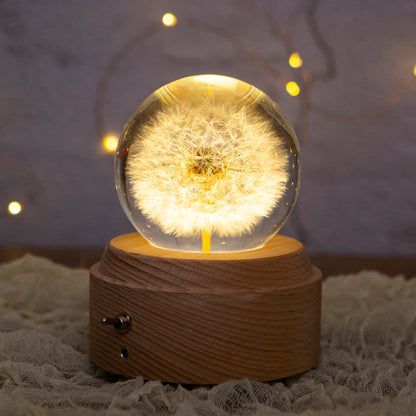 Give Girls A Gift Dandelion Crystal Ball Music Box Music Box Wooden Music Box Dandelion Music Box Birthday
