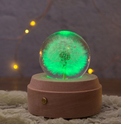Give Girls A Gift Dandelion Crystal Ball Music Box Music Box Wooden Music Box Dandelion Music Box Birthday