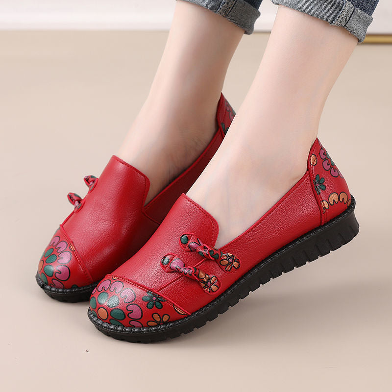 Ethnic Style Mother Shoes Autumn Women Soft-Soled Lazy Shoes Comfortable Women's Shoes Middle-Aged And Elderly Flat Shoes - FLIPSTYLEZLLC