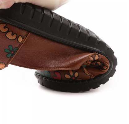 Ethnic Style Mother Shoes Autumn Women Soft-Soled Lazy Shoes Comfortable Women's Shoes Middle-Aged And Elderly Flat Shoes - FLIPSTYLEZLLC