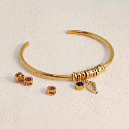 European and American Twelve Birthday Stone Lettering Bead Bracelet