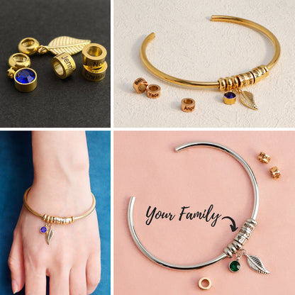 European and American Twelve Birthday Stone Lettering Bead Bracelet