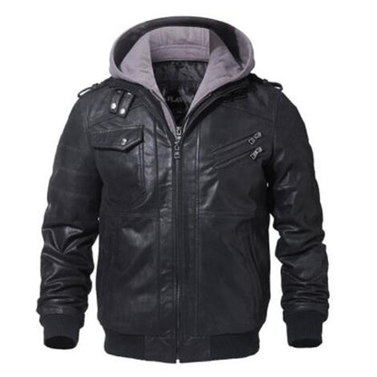 Motorcycle Winter Coat With Removable Hood