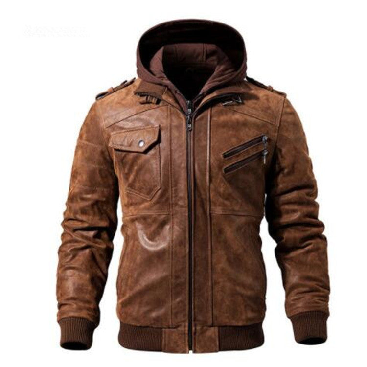 Motorcycle Winter Coat With Removable Hood