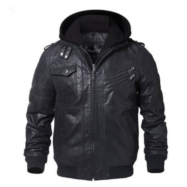 Motorcycle Winter Coat With Removable Hood
