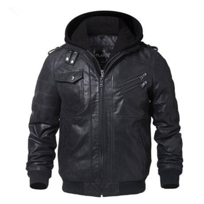 Motorcycle Winter Coat With Removable Hood