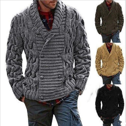 Sweater Men's Cardigan Plus Size Knitted Sweater Coat