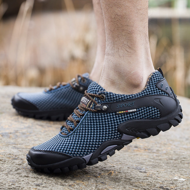 Breathable Outdoor Sports Men's Shoes Korean Version Of The Trend Of Casual Mesh Hiking Shoes Men's Large Size Shoes