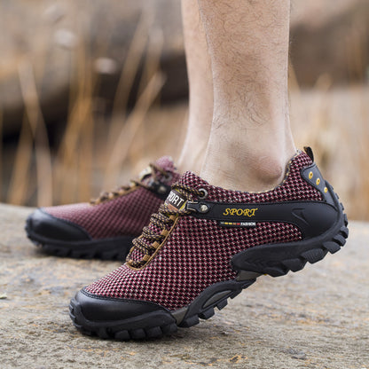 Breathable Outdoor Sports Men's Shoes Korean Version Of The Trend Of Casual Mesh Hiking Shoes Men's Large Size Shoes