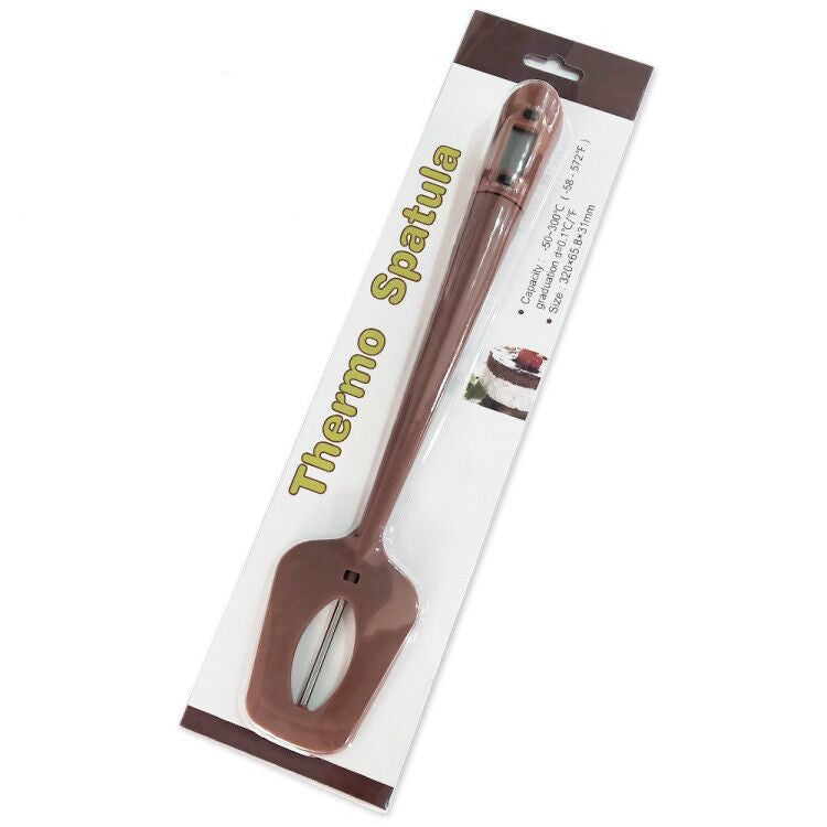 Digital Cooking Thermometer Double Use Silicone Scraper Spatula Safety Cooking Food BBQ Meat Thermometer Baking Tool