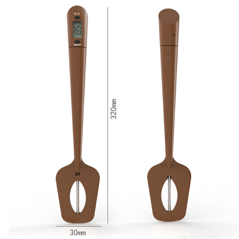 Digital Cooking Thermometer Double Use Silicone Scraper Spatula Safety Cooking Food BBQ Meat Thermometer Baking Tool