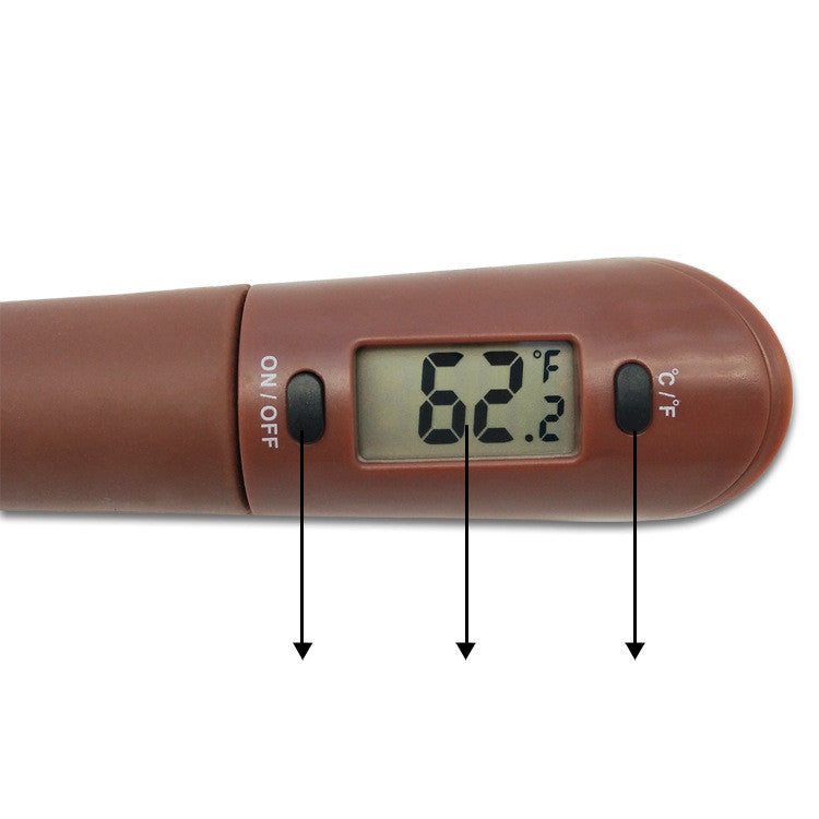 Digital Cooking Thermometer Double Use Silicone Scraper Spatula Safety Cooking Food BBQ Meat Thermometer Baking Tool