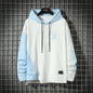 URBAN STYLE ALL SEASON Hooded  Stitching Contrast Color Sweater Jacket Male Plus SIZE
