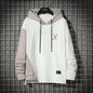 URBAN STYLE ALL SEASON Hooded  Stitching Contrast Color Sweater Jacket Male Plus SIZE