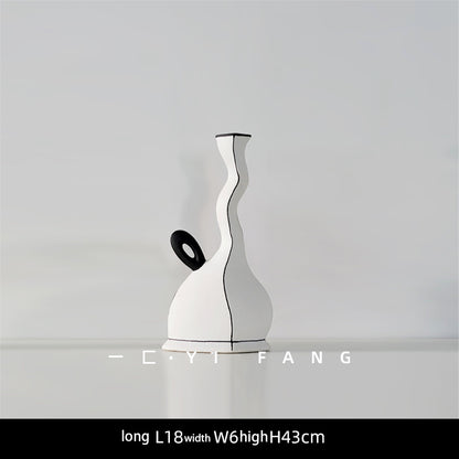 Ins Modern Handmade Ceramic Flower Vase Decoration Hotel Club B&B Soft Decoration Nordic Soft Decoration