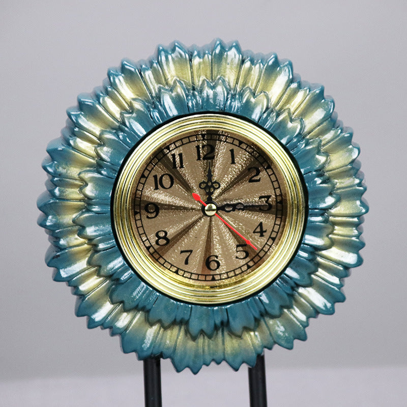 Simple And Creative Small Sun Flower Clock Table Desktop Home Clock Decoration Ornaments