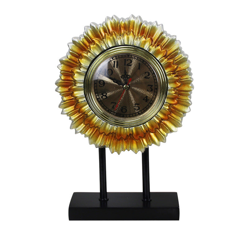 Simple And Creative Small Sun Flower Clock Table Desktop Home Clock Decoration Ornaments