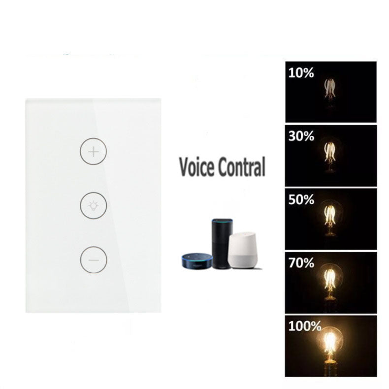 Manufacturers Supply Smart Dimmer Switch 120 Type Wifi Touch Switch Alexa Stepless Dimming Remote Control
