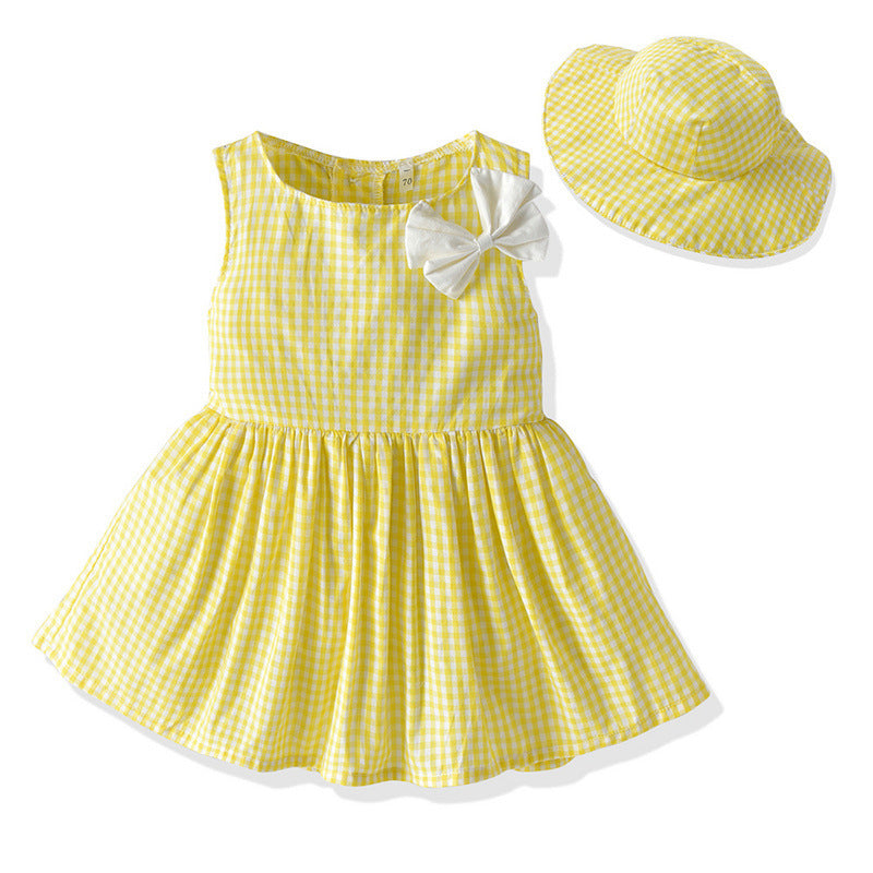 Boys' Short-Sleeved Shirt And Shorts, Girls' Dresses And Sun Hats