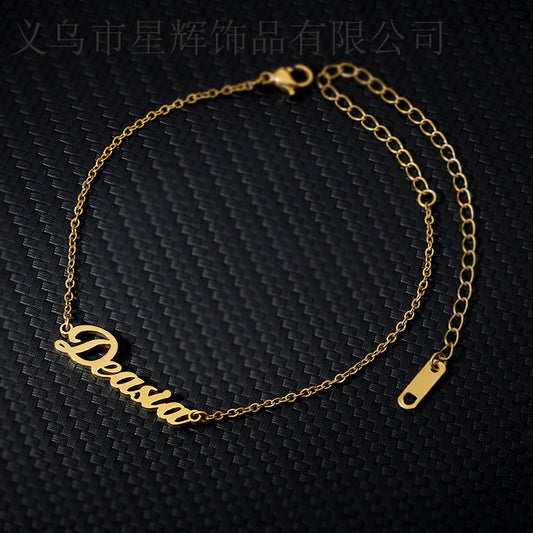 Korean Personalized Custom Letter Anklet Small And Exquisite Gifts For Women