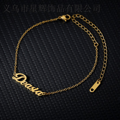 Korean Personalized Custom Letter Anklet Small And Exquisite Gifts For Women