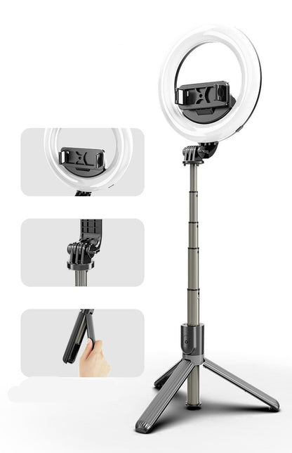 Compatible with Apple, Integrated Headlight, Bluetooth Tripod, Rechargeable Light, Selfie Stick Set, Live Light