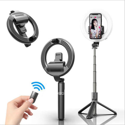 Compatible with Apple, Integrated Headlight, Bluetooth Tripod, Rechargeable Light, Selfie Stick Set, Live Light