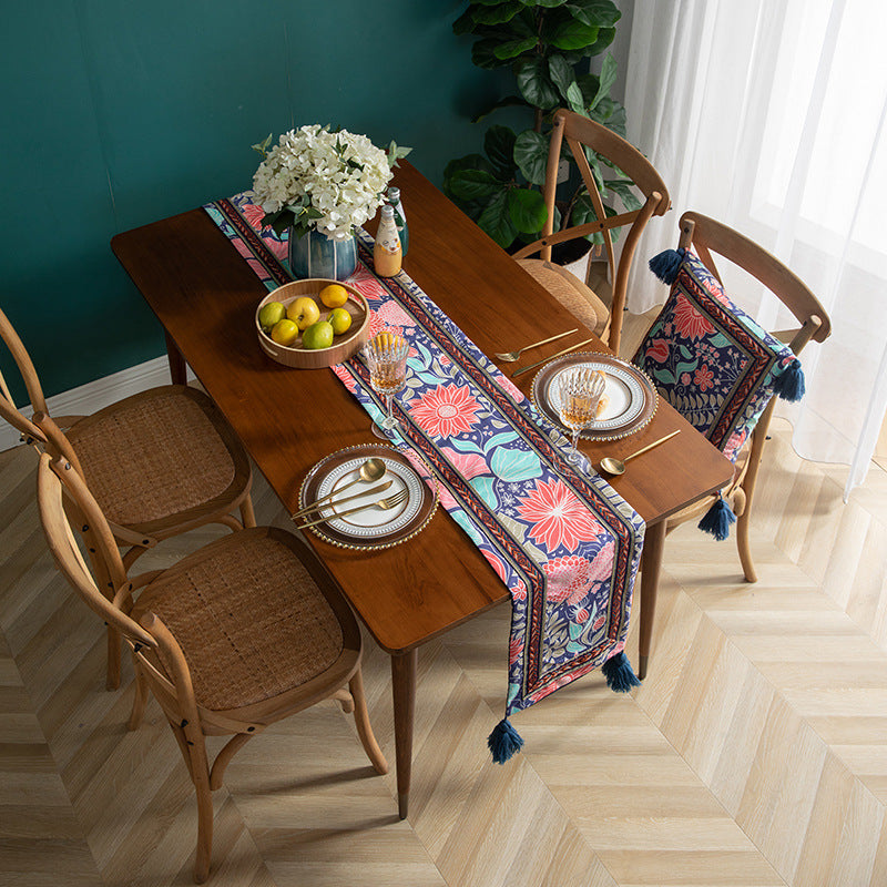 Cross-Border Supply Of Nordic Embroidery Table Runner Household Table Table Runner Custom Restaurant Hotel Homestay Decoration Tablecloth Wholesale