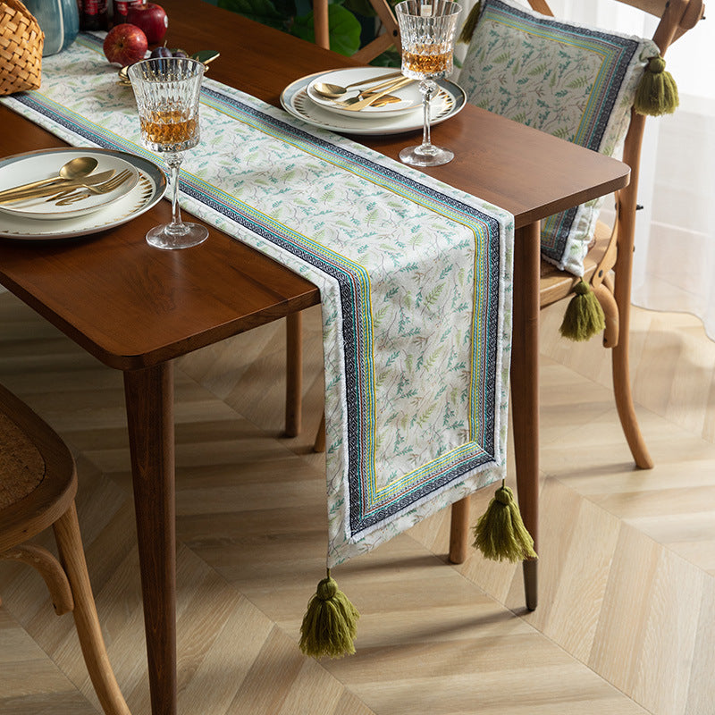 Cross-Border Supply Of Nordic Embroidery Table Runner Household Table Table Runner Custom Restaurant Hotel Homestay Decoration Tablecloth Wholesale