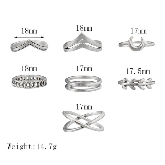 Personalized Moon Cross Simple Ring