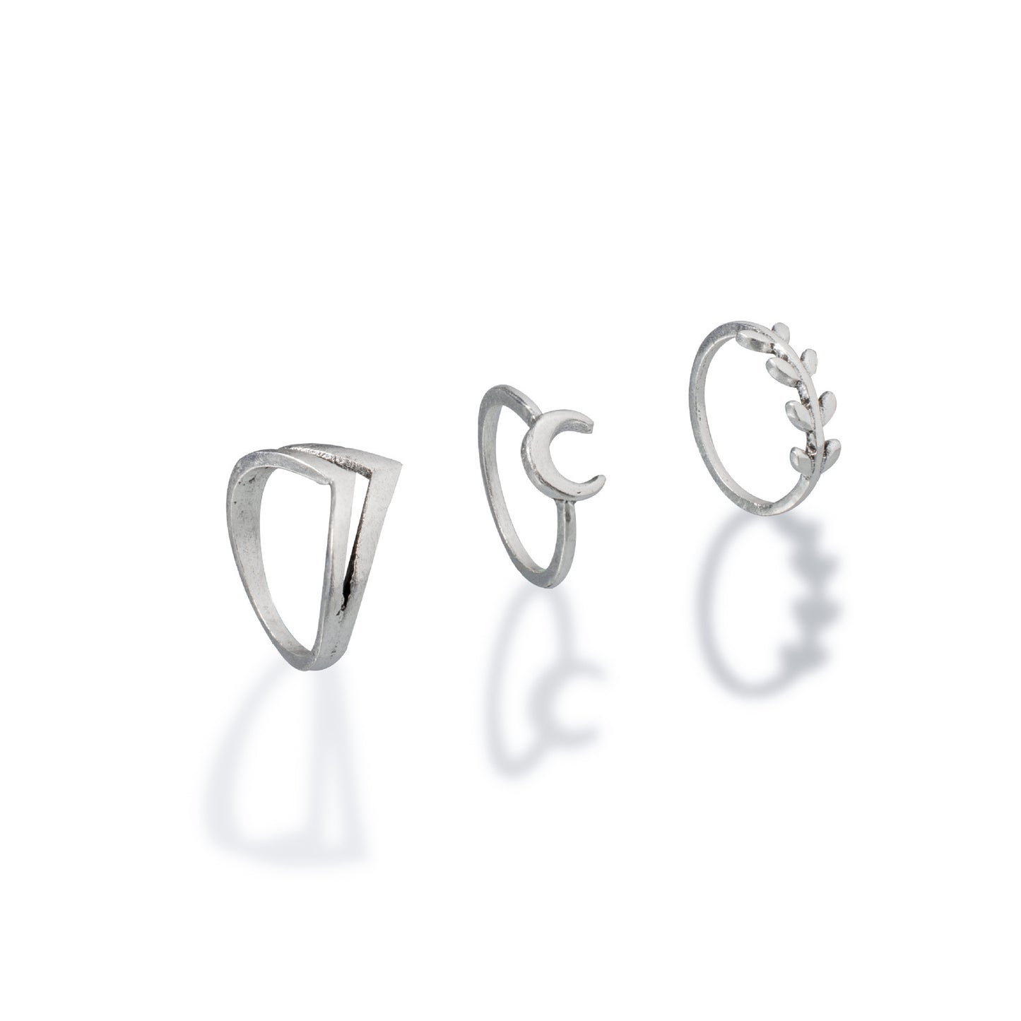 Personalized Moon Cross Simple Ring