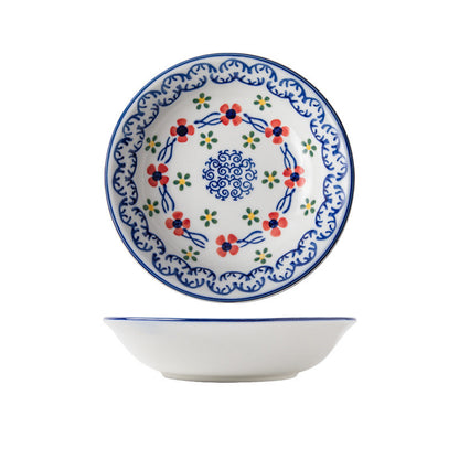 Creative Retro Ethnic Style Soup Bowls And Plates Custom Household Ceramic Tableware