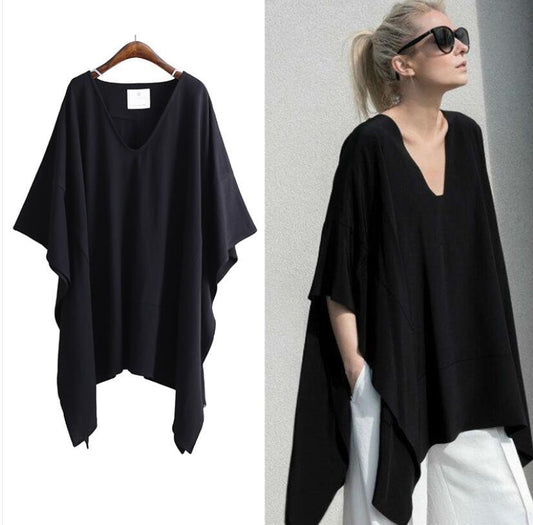 Loose Plus Size Women's Bat Sleeve Top