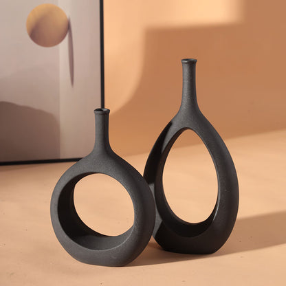 Living Room Art Vase Flower Ceramics Nordic Creative Minimalist TV Cabinet Porch Model Room Decoration Ornaments