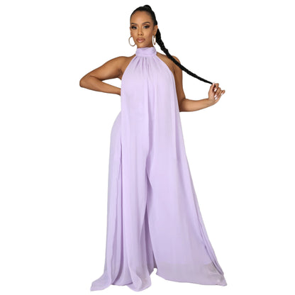 Casual Chiffon Loose Backless Women s Jumpsuit