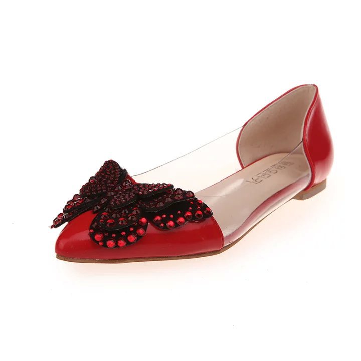 Casual Single Shoes Women Rhinestone Butterfly Decoration - FLIPSTYLEZLLC