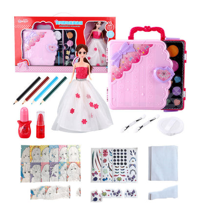 Girl Princess Makeup Box Set Graffiti Painting Board Children's Cosmetics
