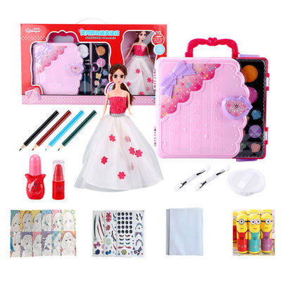 Girl Princess Makeup Box Set Graffiti Painting Board Children's Cosmetics
