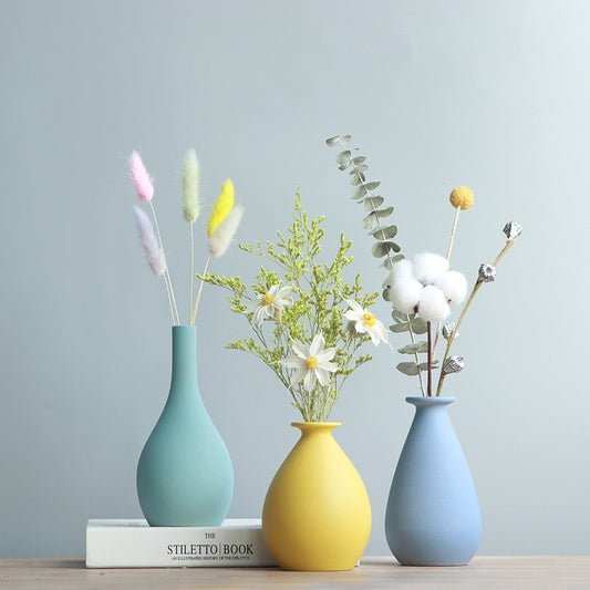 Creative Dry Vase Nordic Decoration Living Room Flower Arrangement Ceramic Small Vase Simple Modern Small Home Decoration
