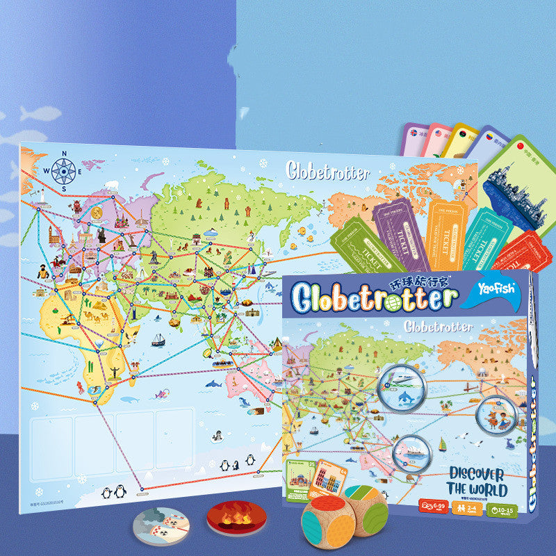 Global Traveler Mountain River Journey Route Planning Geography Knowledge Board Game
