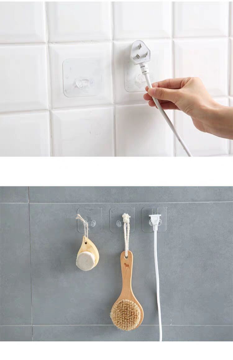 Transparent Plastic Plug Hook Seamless Strong Power Plug Socket Hook