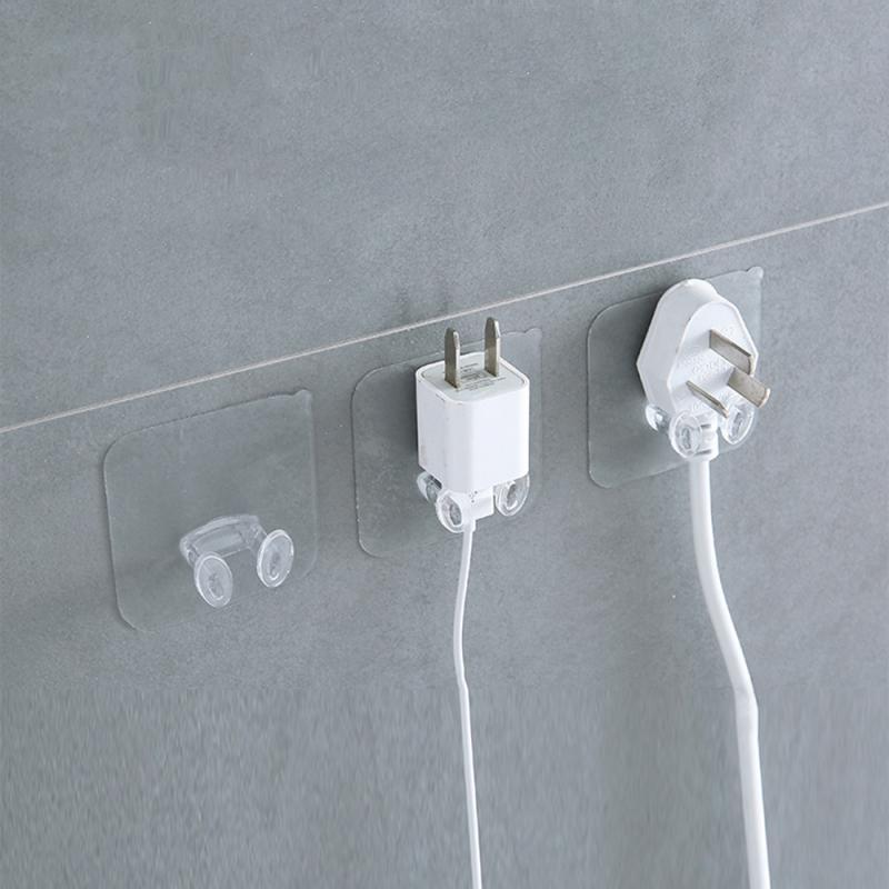 Transparent Plastic Plug Hook Seamless Strong Power Plug Socket Hook