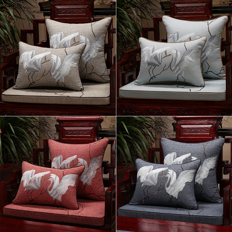 New Chinese Mahogany Sofa Cushion With Backrest Arhat Mattress Five-piece Solid Wood Furniture Chair Cushion Cushion Custom