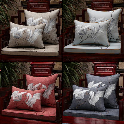 New Chinese Mahogany Sofa Cushion With Backrest Arhat Mattress Five-piece Solid Wood Furniture Chair Cushion Cushion Custom